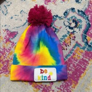 Colorful Tie-Dye Beanie with Pom Pom
